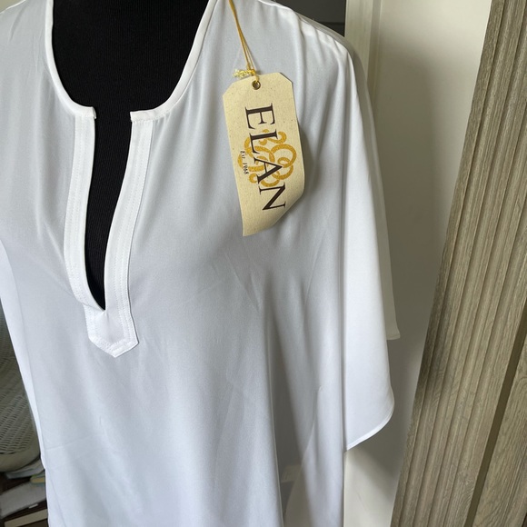 NWT! Elan blousy tunic Sexy! Sheer fabric. Sophisticated silhouette! - Picture 2 of 8